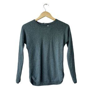 Max Studio 100% 2 Ply Cashmere Sweater Size XS Crewneck Blue‎ Green Soft Winter
